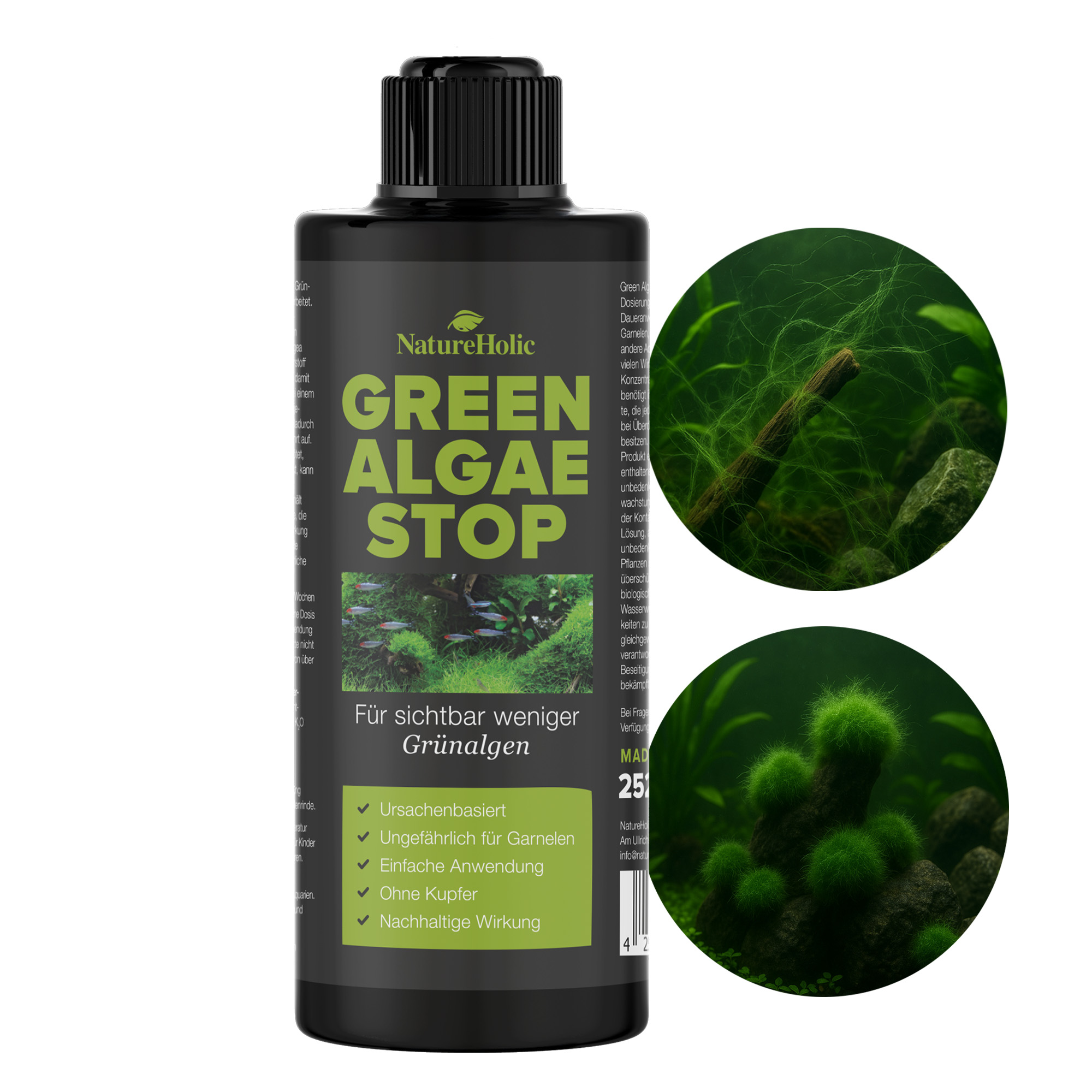 NatureHolic Green Algae Stop, Grünalgen Entferner, 250 ml