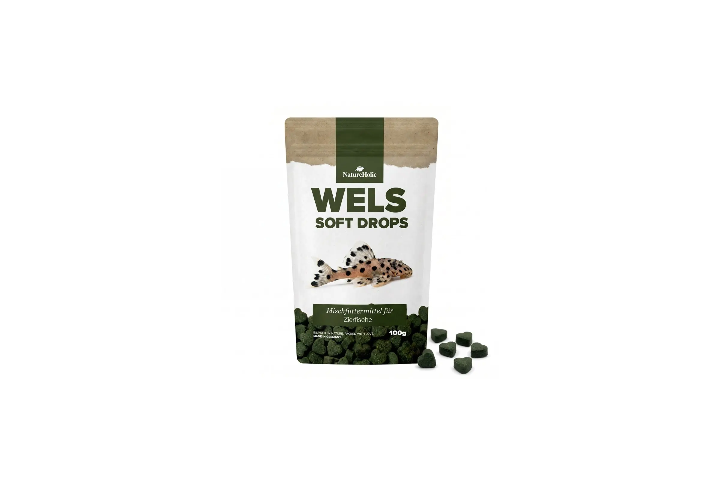 NatureHolic Wels Soft Drops – Softes Futter für Welse – 100 g