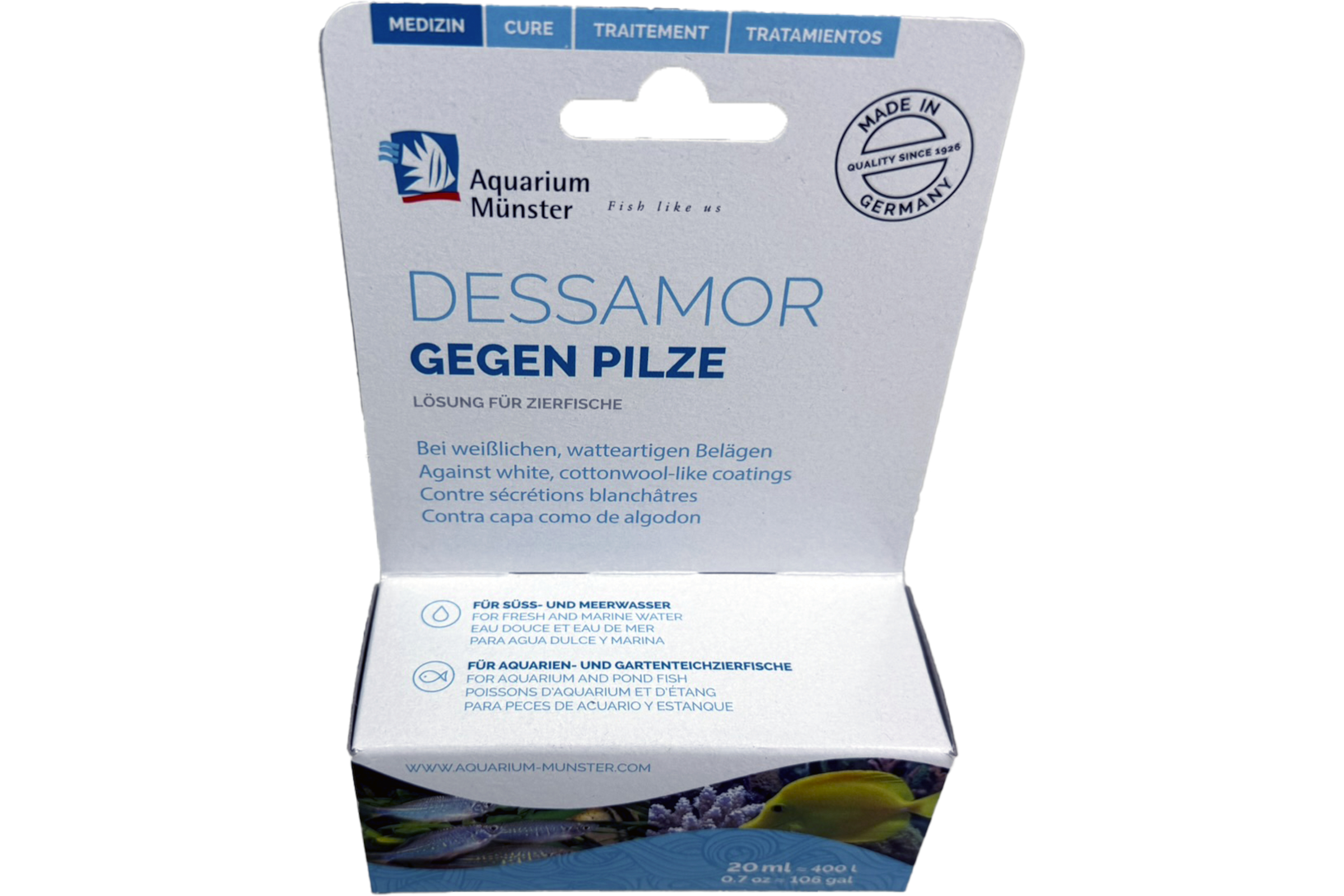 Packung Dessamor gegen Pilze für Zierfische, 20 ml