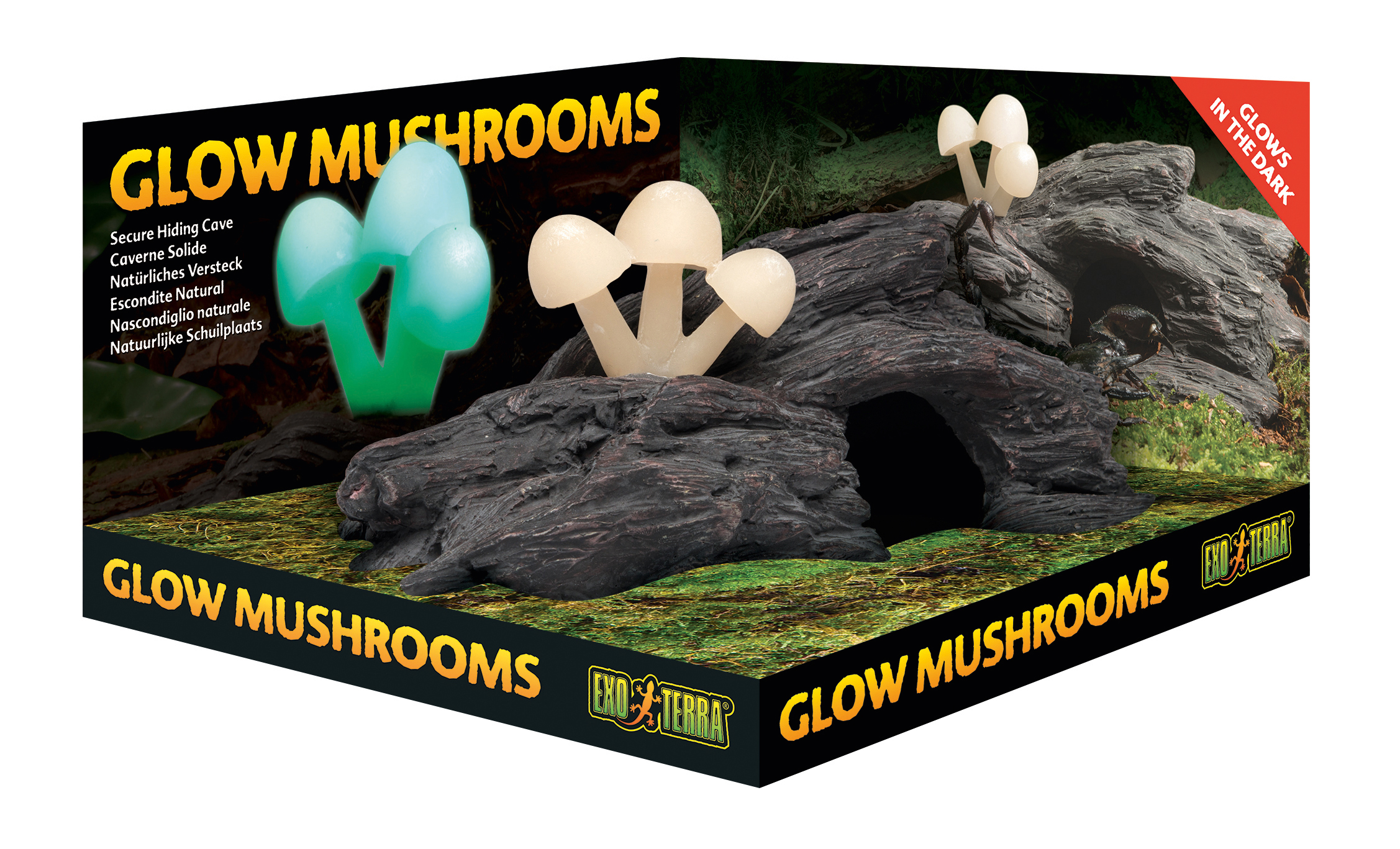 Exo Terra Höhle mit leuchtenden Pilzen