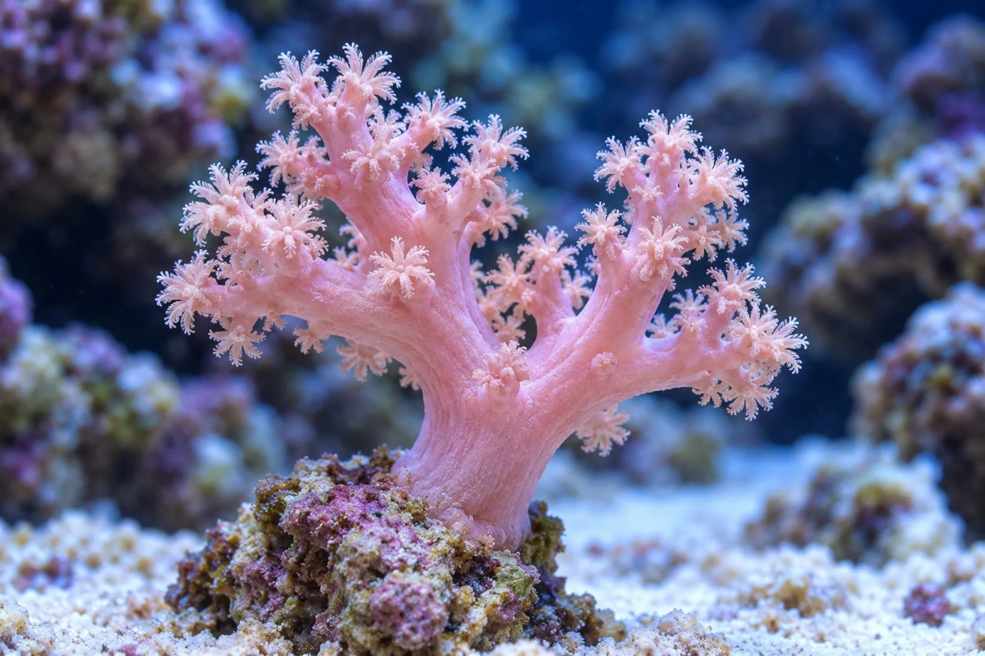 Weichkoralle „Rosa“ (Nachzucht), Litophyton spec., Größe S–M