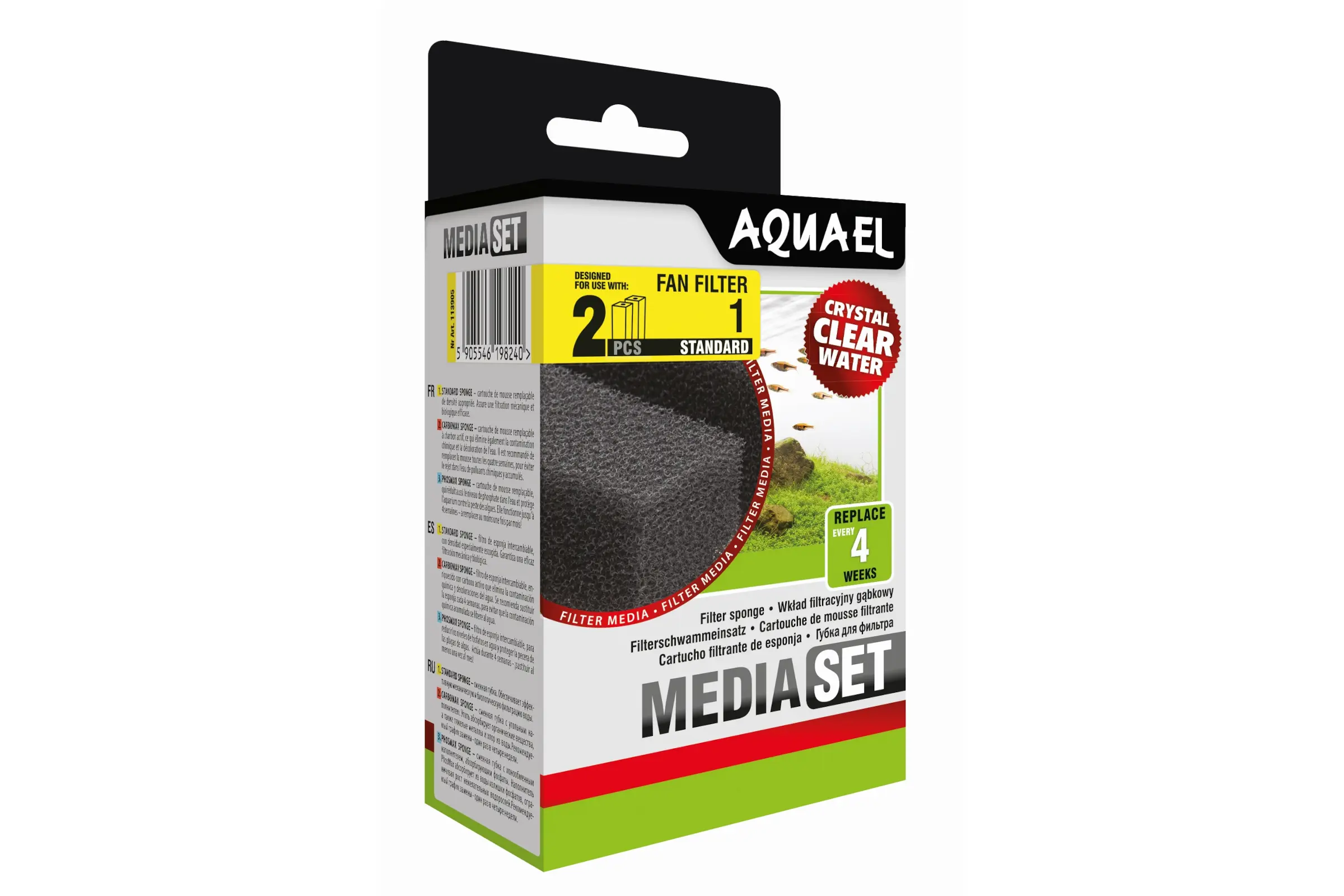 Aquael Filterschwamm FAN 1 Plus, Filter-Ersatz, 2 Stück