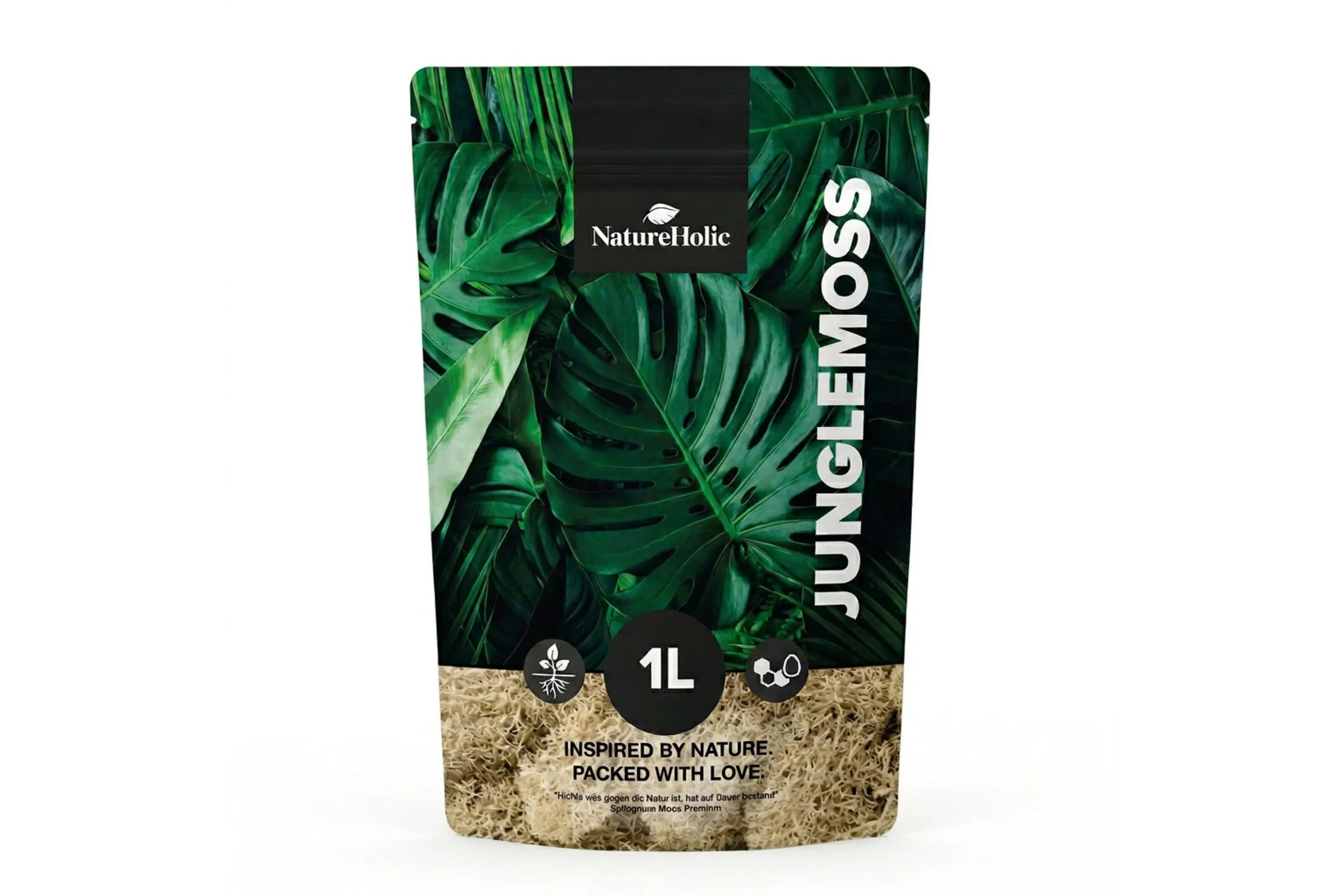 NatureHolic JungleMoss Sphagnum Moos für Zimmerpflanzen, 1 Liter