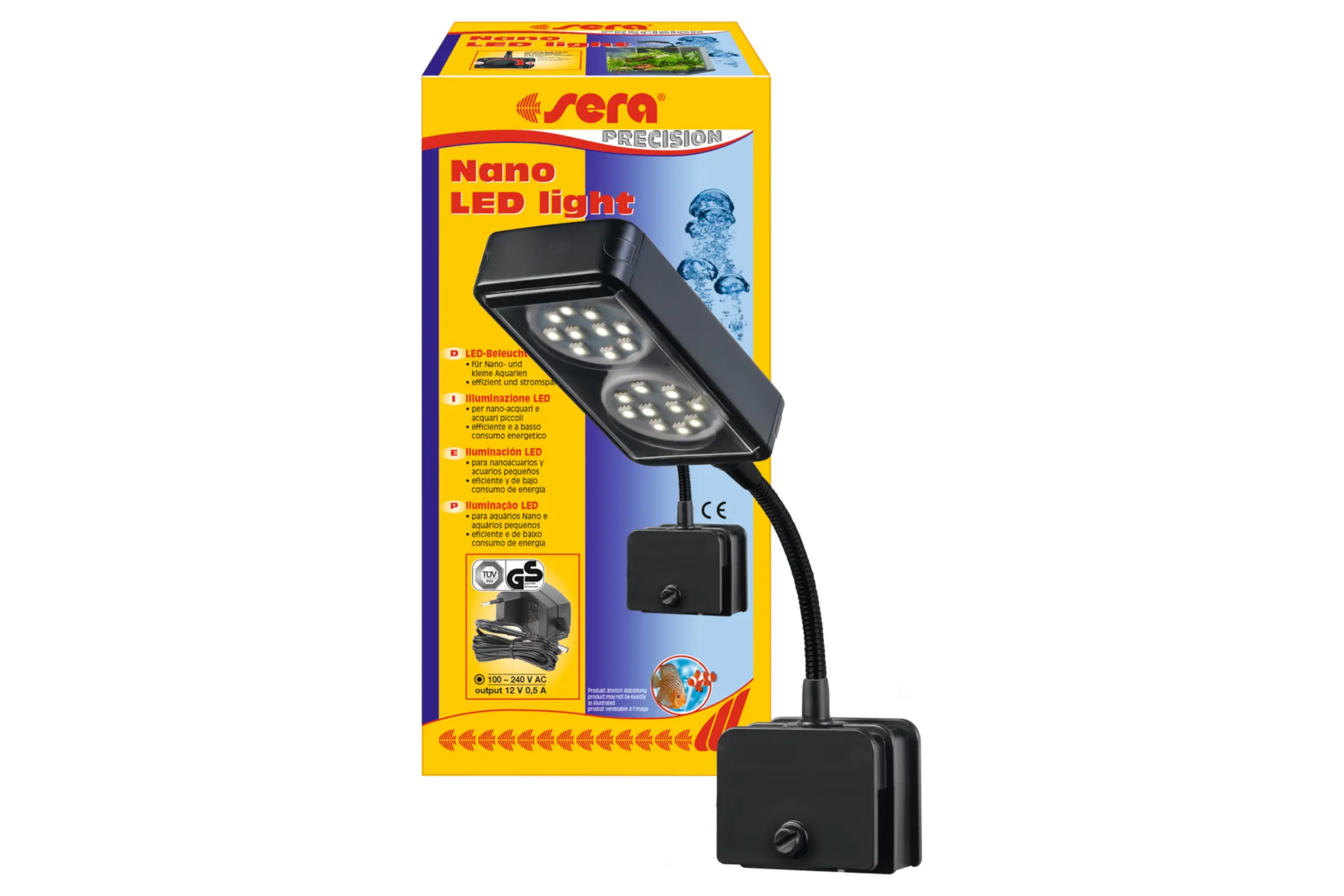 Sera Nano LED light 3×2 W, Mini-Klemmlampe