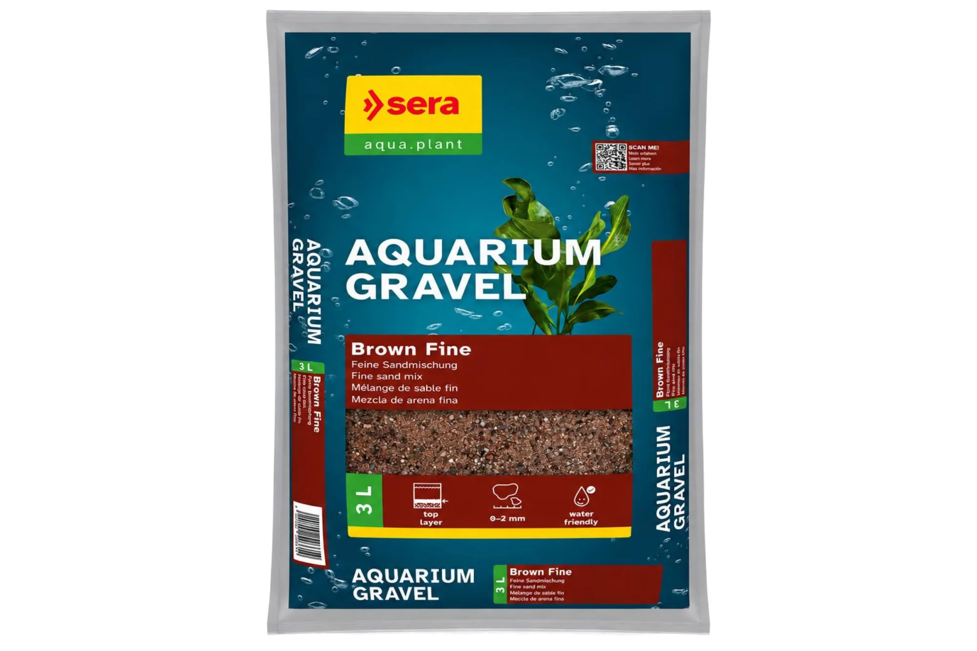 sera Aquarium Gravel Brown Fine Ø 0–2 mm 3 L – KI-generierte Abbildung aus Produktreferenz