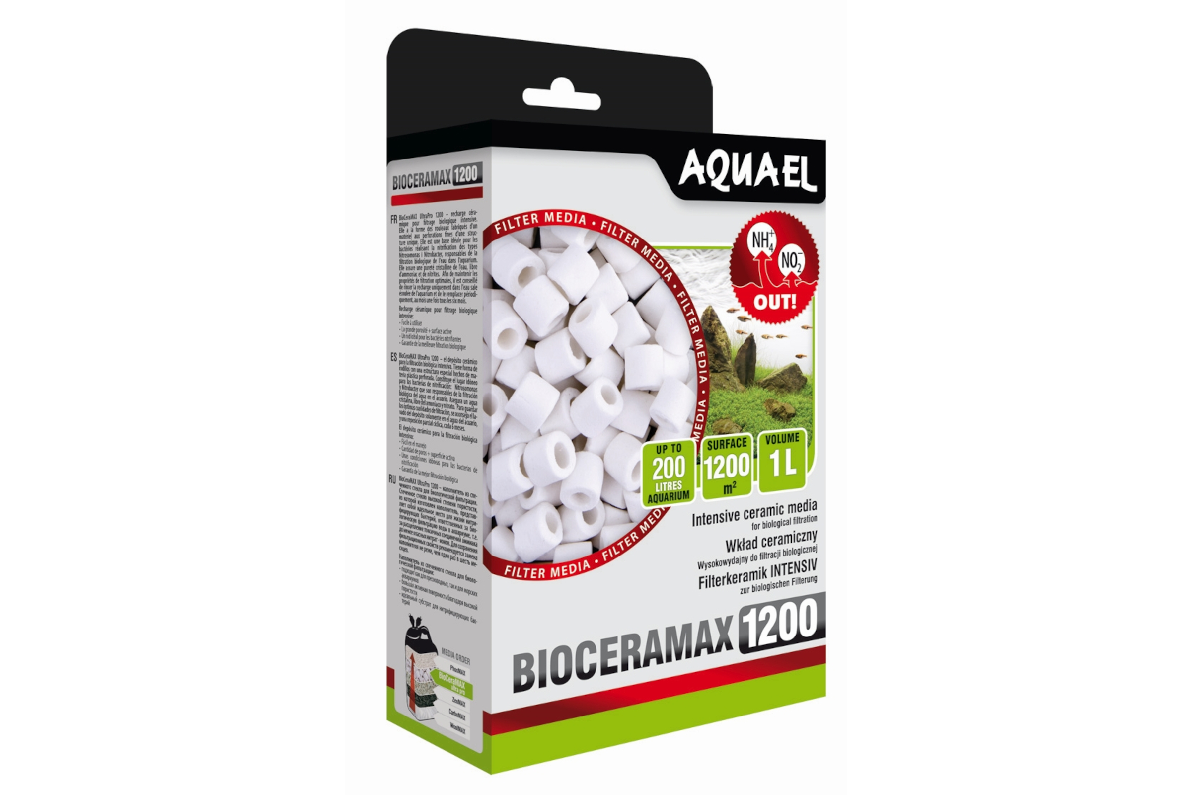 Aquael Filtermedium BioCeraMax 1200, Keramikgranulat, 1000 ml