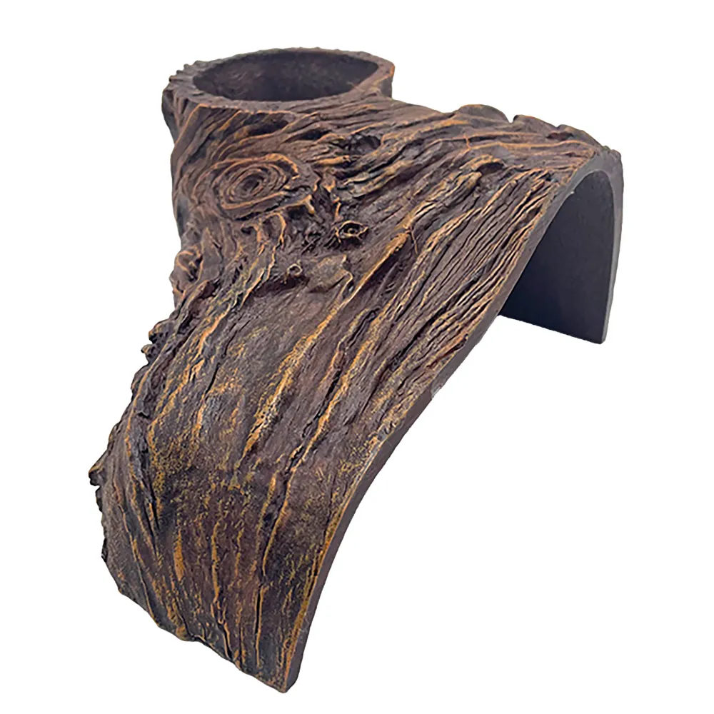 Hobby Root Wood Cave 2: Aquarienhöhle in Wurzeloptik, hohl und dunkel, realistische Baumwurzel-Optik in warmen Holztönen, 19 x 14 x 8 cm – Rückzugsort für Fische, Garnelen, Reptilien im Aqua-/Terrarium