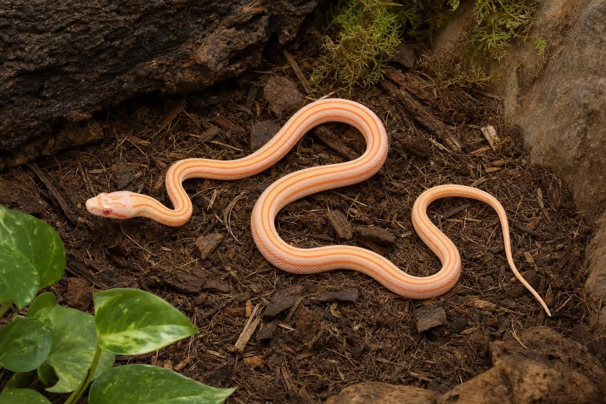 Albino-Stripe-Kornnatter, Pantherophis guttatus