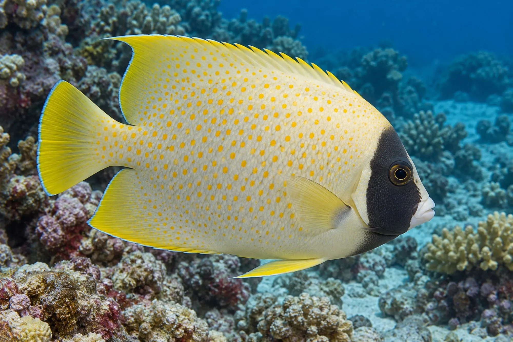 Goldtupfen-Kaiserfisch Nachzucht, Apolemichthys xanthopunctatus, ca. 2,0-3,0 cm