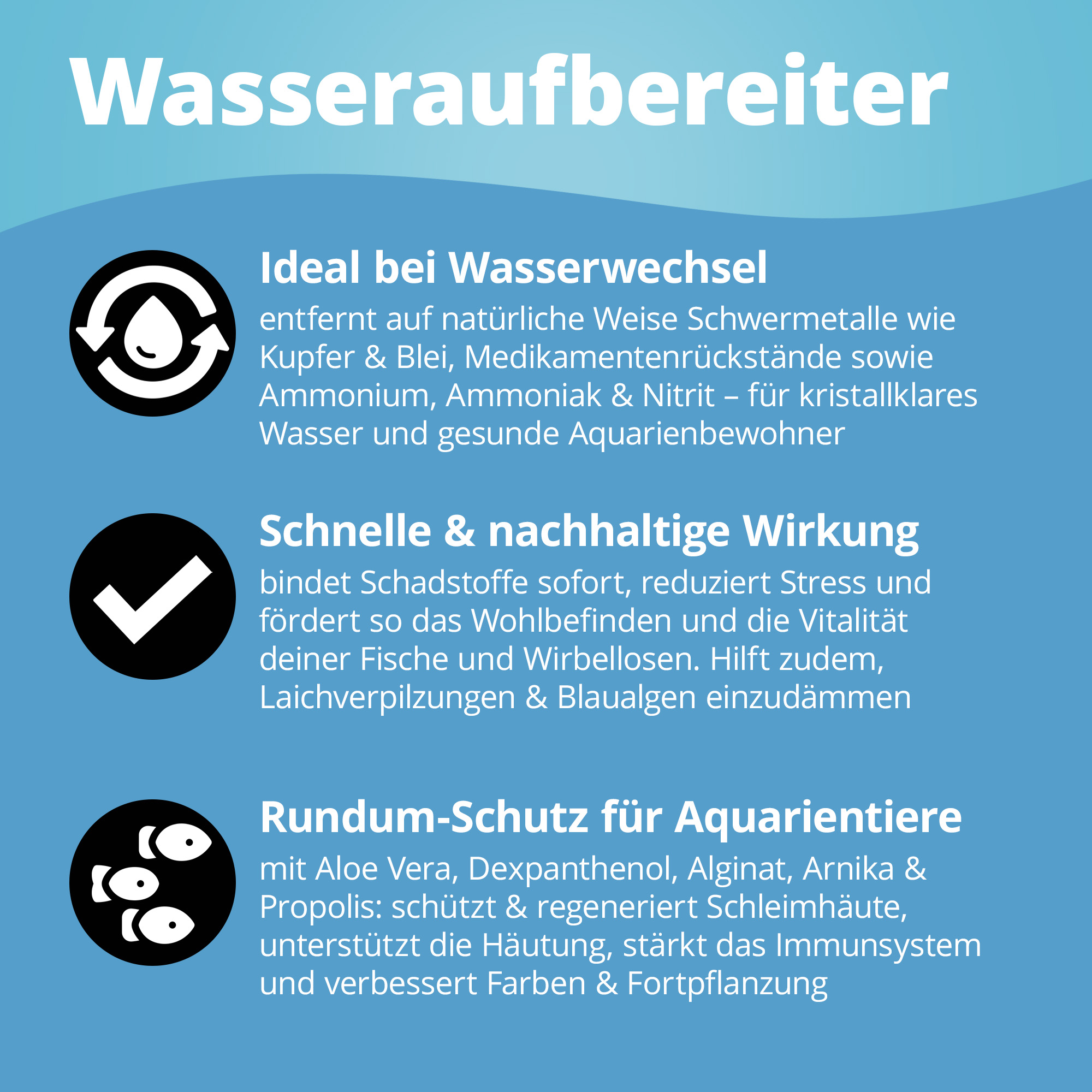 Aquarien-Wasseraufbereiter, schnell & nachhaltig