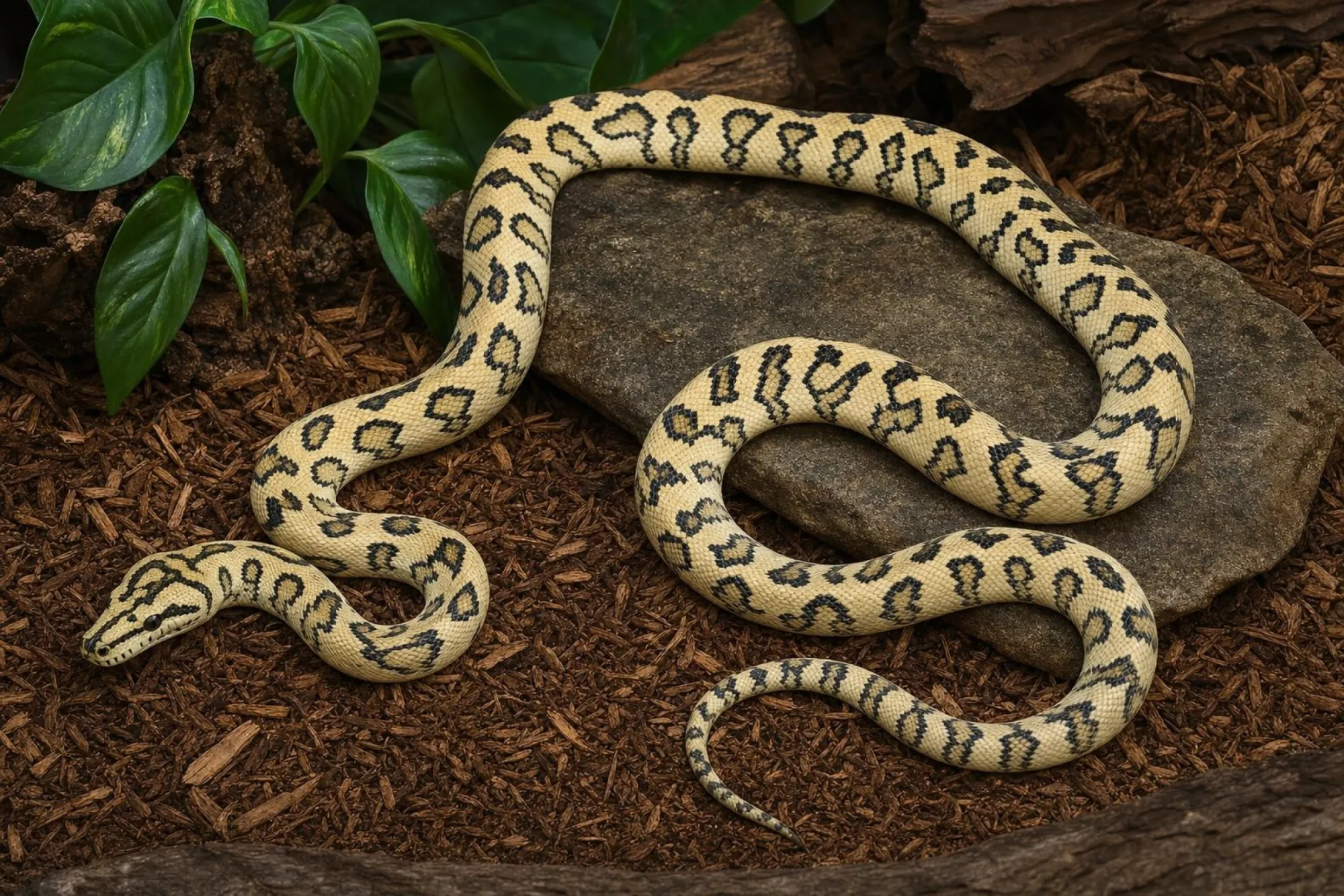 Teppichpython „Jaguar het. Albino“, Morelia spilota