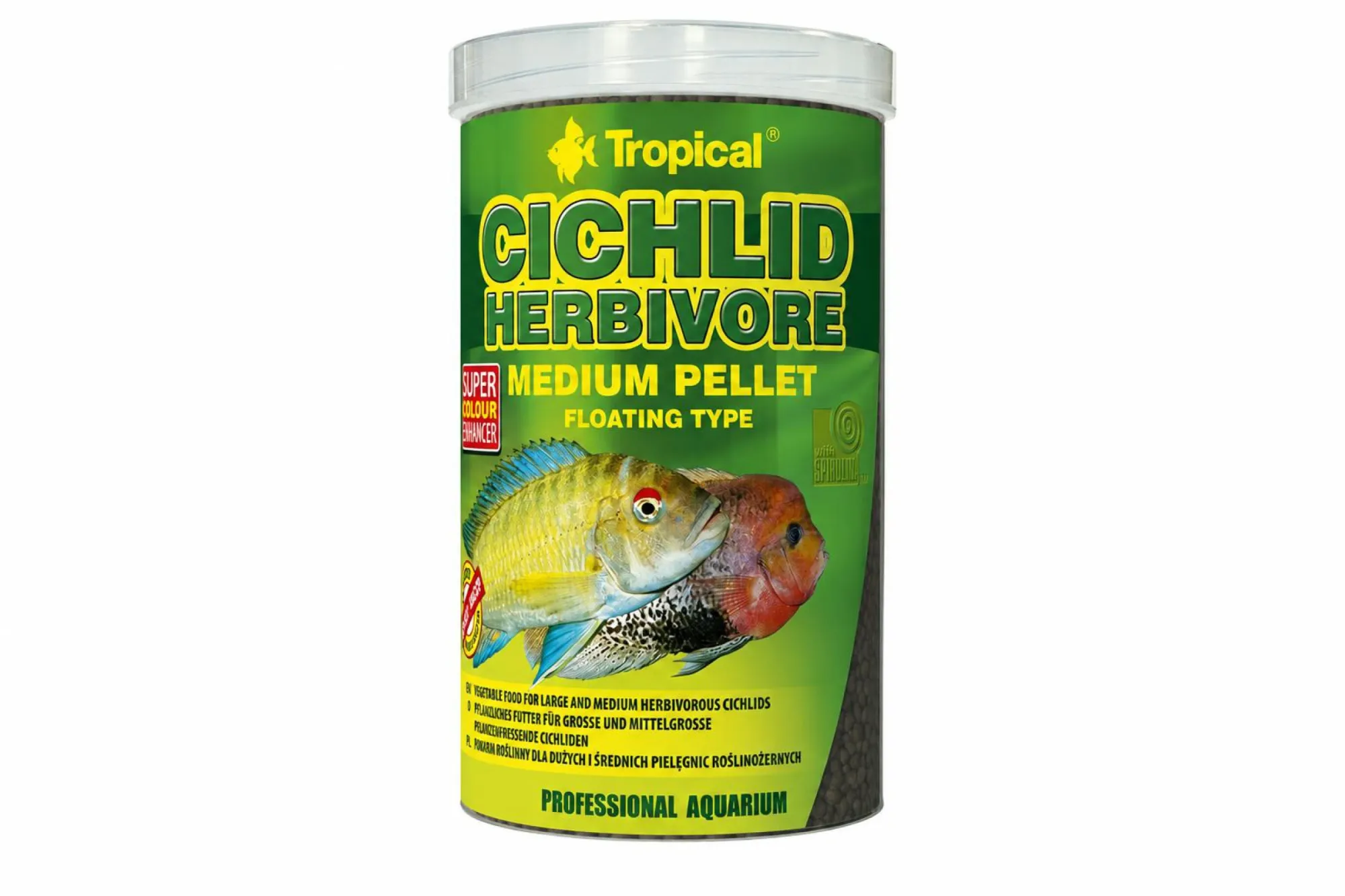 Tropical CICHLID HERBIVORE Medium PELLET 1000 ml – KI-generierte Abbildung aus Produktreferenz
