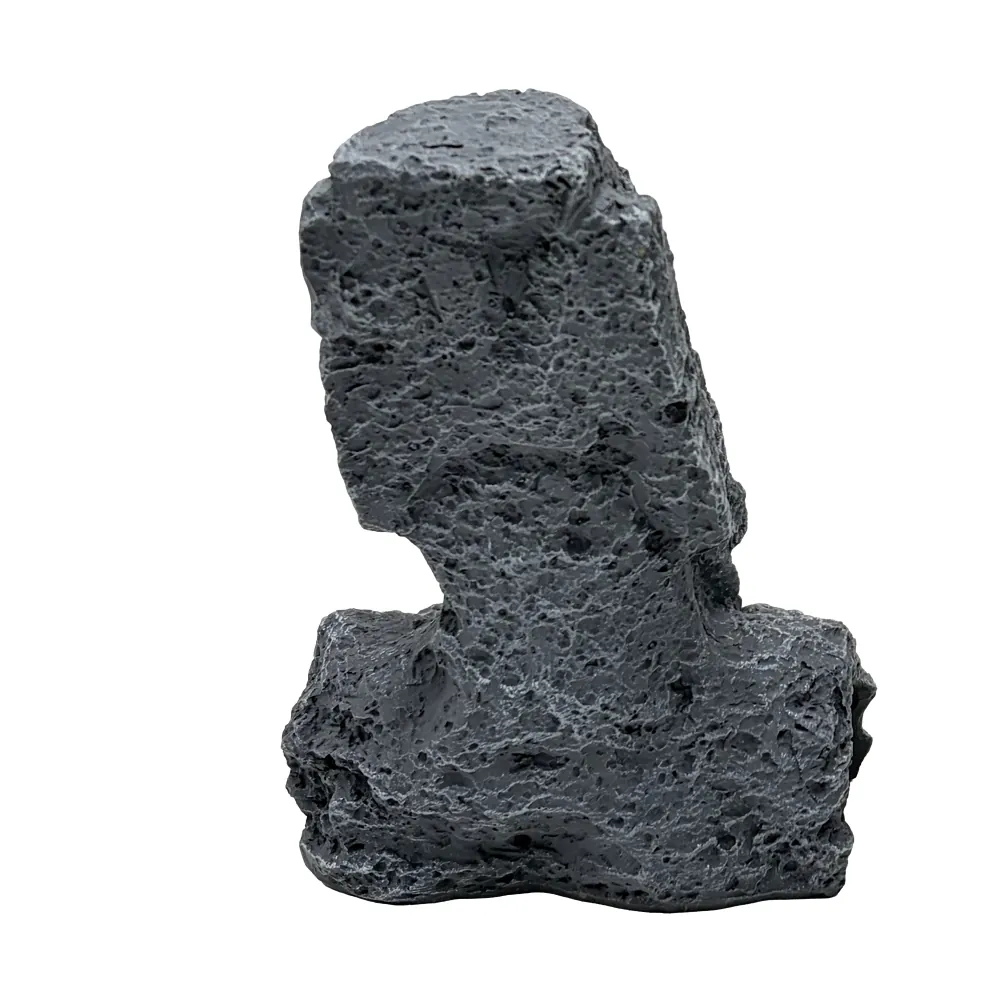 Hobby Moai Ora 1: graue Moai-Osterinsel-Statue mit verwitterter Oberfläche und innerer Höhle, 12,5×11,5×17,5 cm, Aquarium- und Terrarium-Deko als Rückzugsraum für Fische, Garnelen, Reptilien