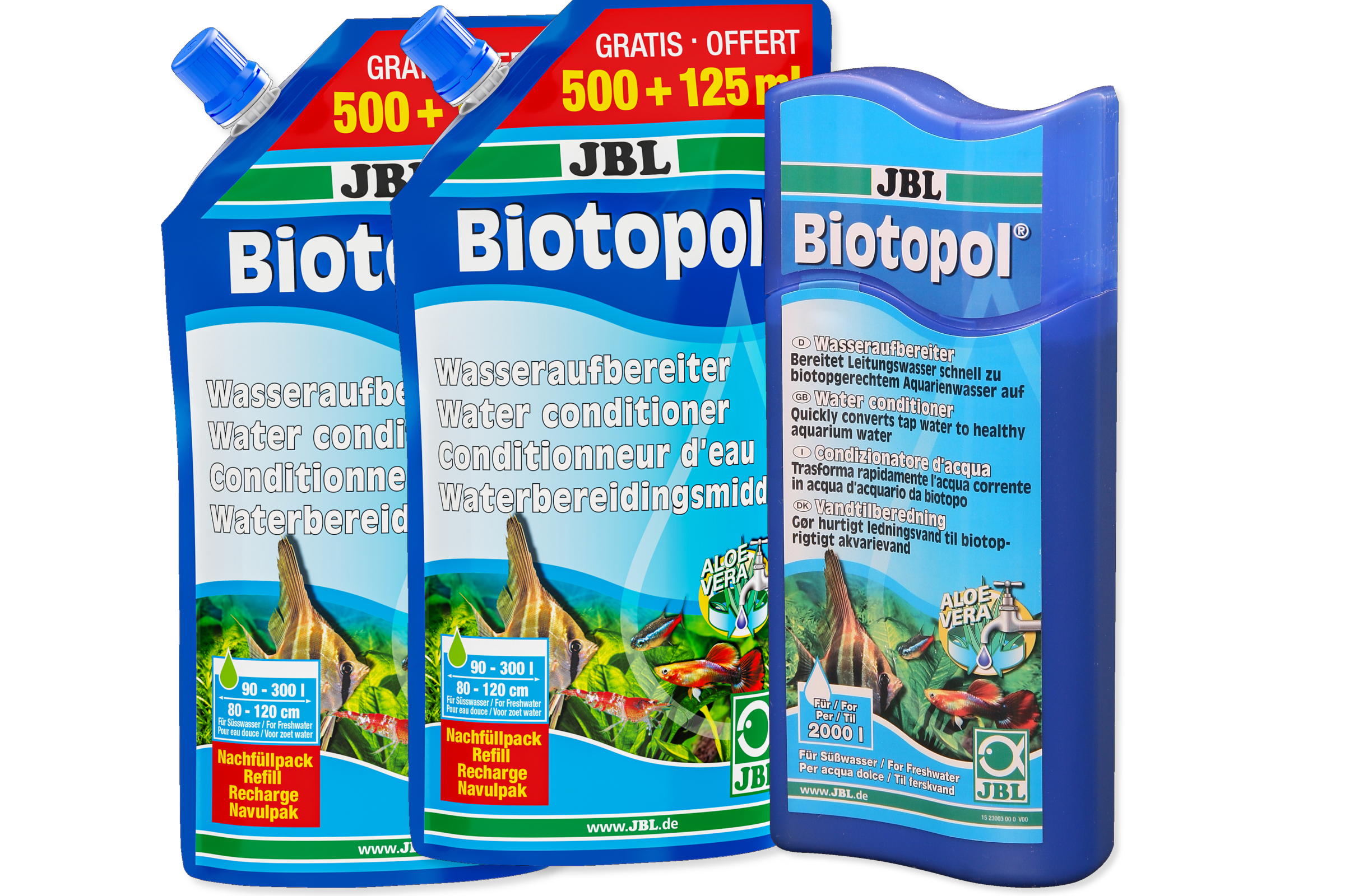 JBL Biotopol Kombi-Set: 500 ml + 2×625 ml Nachfüllpack